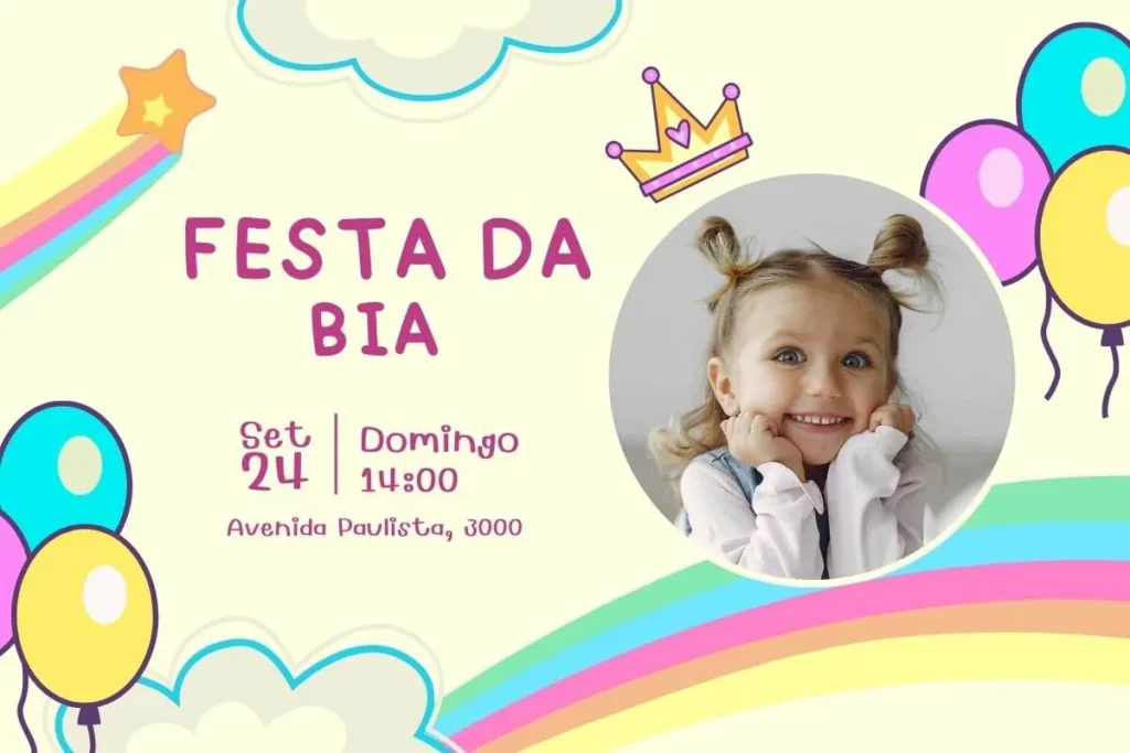 Convite de festa infantil